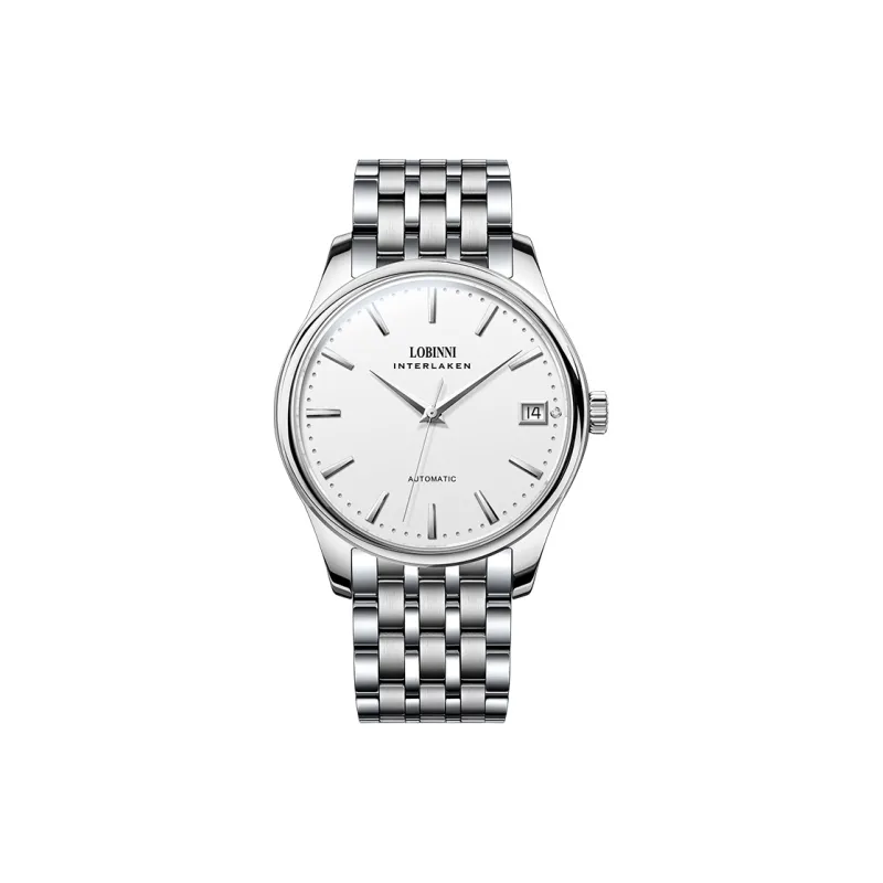 LOBINNI L Mechanical Movement Cowhide Strap Watch Women's Watch White Dial-24