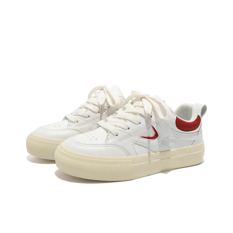 TUOPIN Cleanfit White Sneakers Lightweight And Breathable Low Top Skateboard Shoes Unisex-2