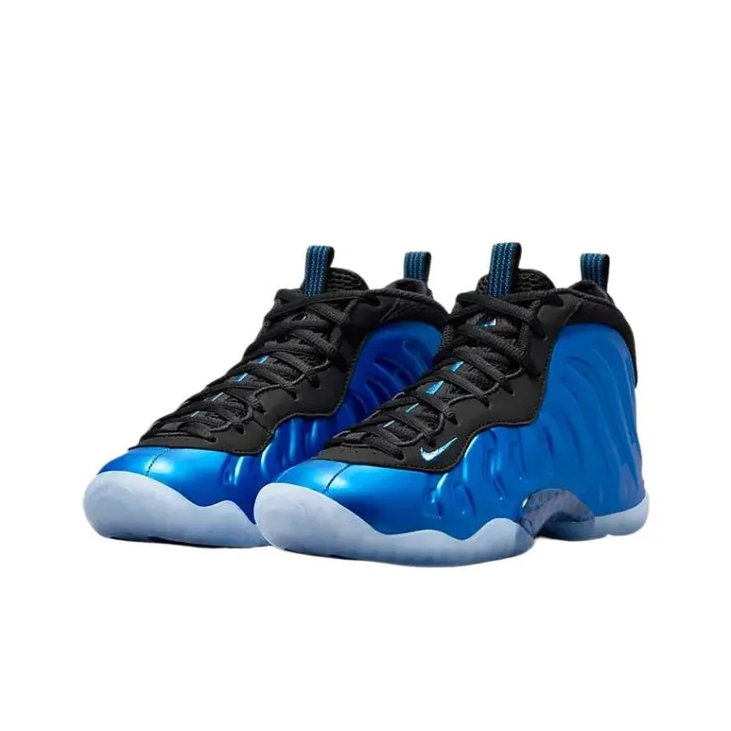 Nike Little Posite One Wear-Resistant Low-Top Children's Basketball Shoes Blue Teenagers-2