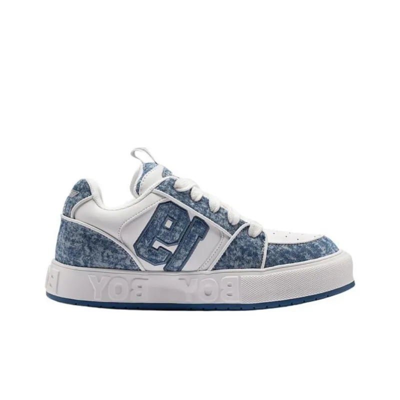 Boy London Wear Resistant Low Top Skateboard Shoes Unisex Blue-1