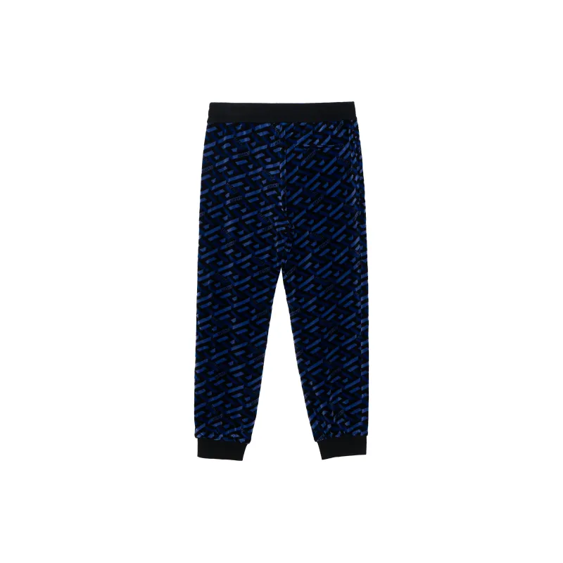 VERSACE La Greca Print Chenille Trackpants-1