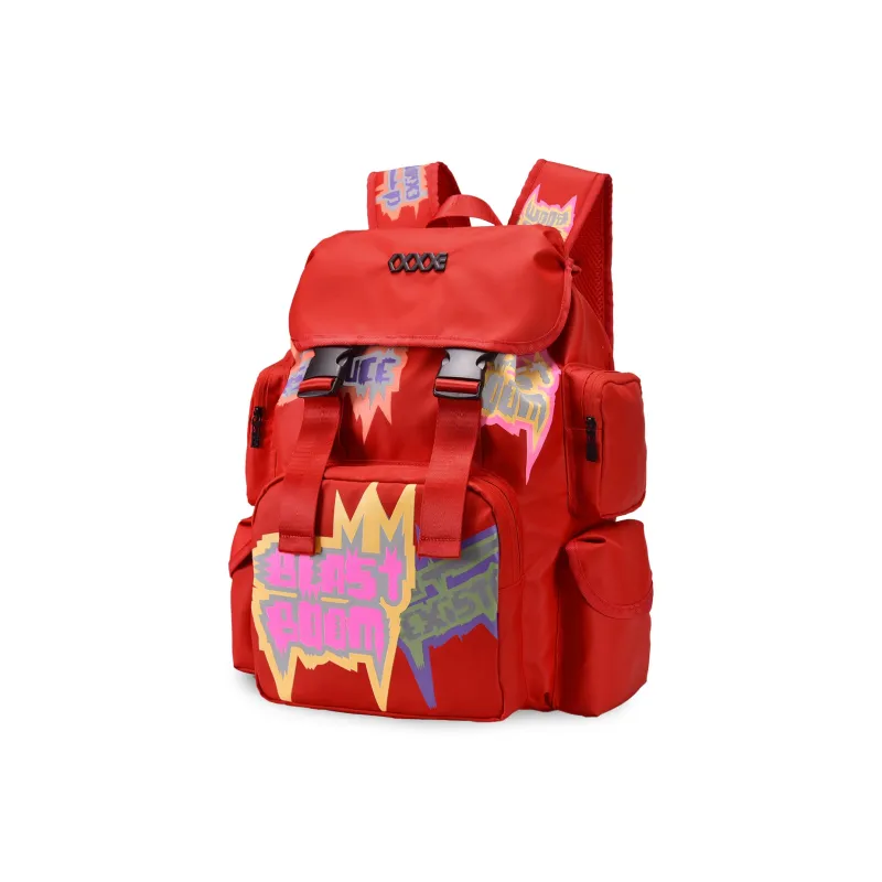 COEXISTENCE Polyester Basketball Backpack Unisex Red-1