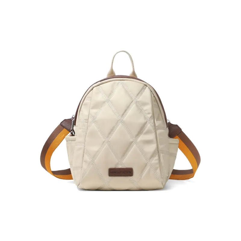 MAKEUP KITTEN Synthetic Leather Backpacks Backpack Regular Women's Apricot/Black/Khaki Apricot-16