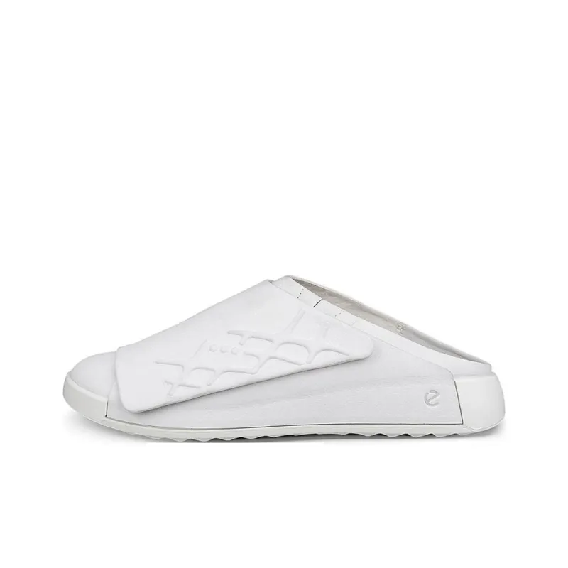Ecco Abrasion Resistant Closed Toe Slippers Men's Gray White-0
