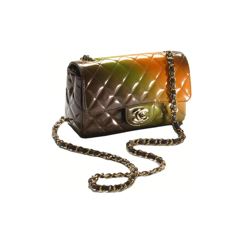 CHANEL Calf Patent Leather Flap Bag, Shoulder Bag, Crossbody Bag Mini Women's Gradient-1