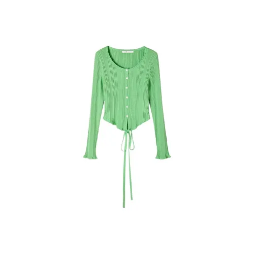 H'S Sweaters Women's Green Onion Green