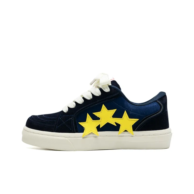 OAOQ Wear-resistant And Lightweight Low-Top Skateboard Shoes Unisex Navy Blue-1