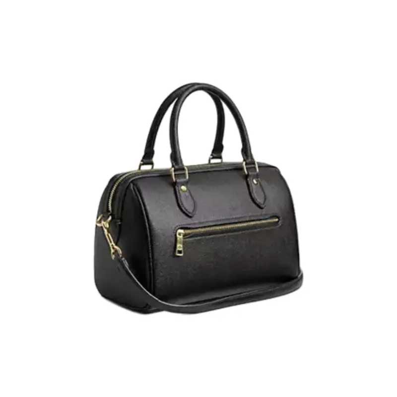 COACH Rowan Cross Grain Leather Shoulder Bag, Crossbody Bag, Handbag Medium Size Women's Black-1
