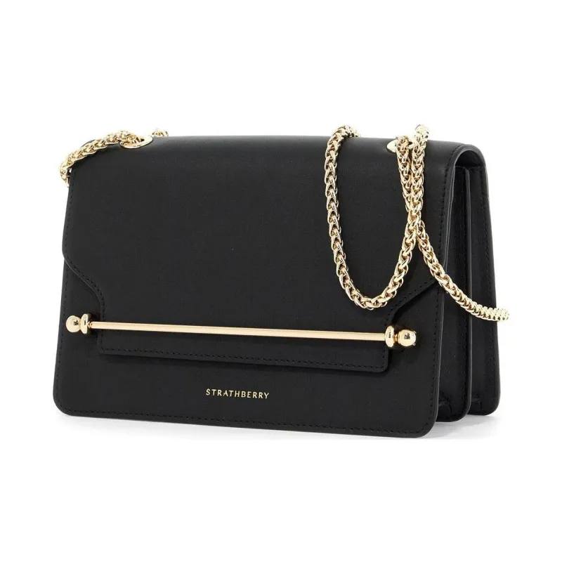Strathberry Calfskin Small Square Bag Crossbody Bag Shoulder Bag Regular Women's Black-3