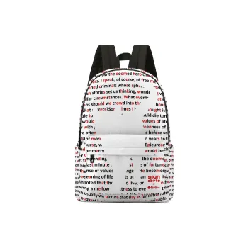 ONRF Polyester Students Backpack Regular Unisex White