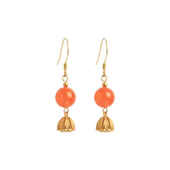 Xiaoyinjiang Agate Hoop Earrings Jade Earring Women's