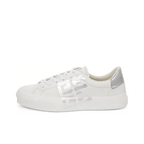 Givenchy City Skateboard Shoes Men Low-Top White Silver