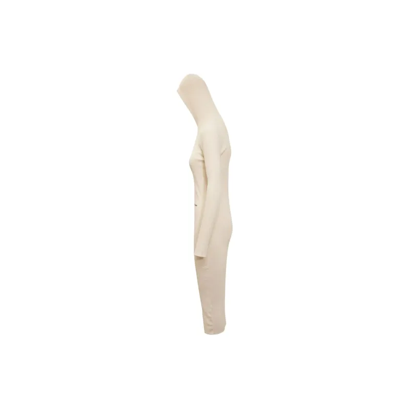 JIL SANDER + Long Sleeved Ribbed Knitted Hooded Midi Dress-2