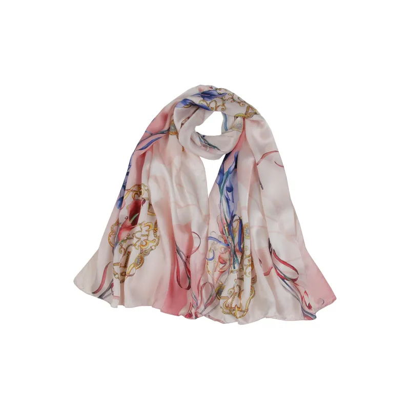 Shanghai Story 100% Mulberry Silk Scarves Women's Lotus Charm, Light Green, Gift Box Set-42