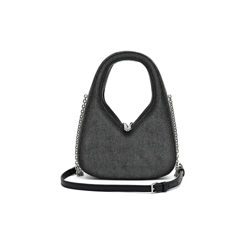PEDRO Pu Shoulder Bag, Crossbody Bag, Handbag Women's Black/Silver/Light Blue-2