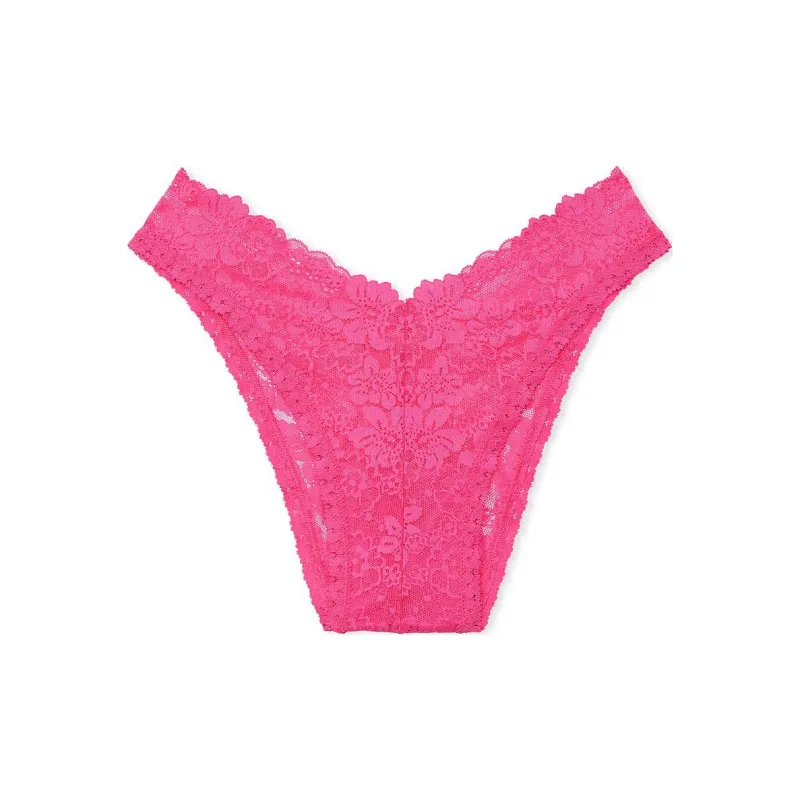 Victoria's Secret PINK Wink V-Front Brazilian Panty / Carmine Rose Underpants Women's 1 Pack Rouge Rose-0