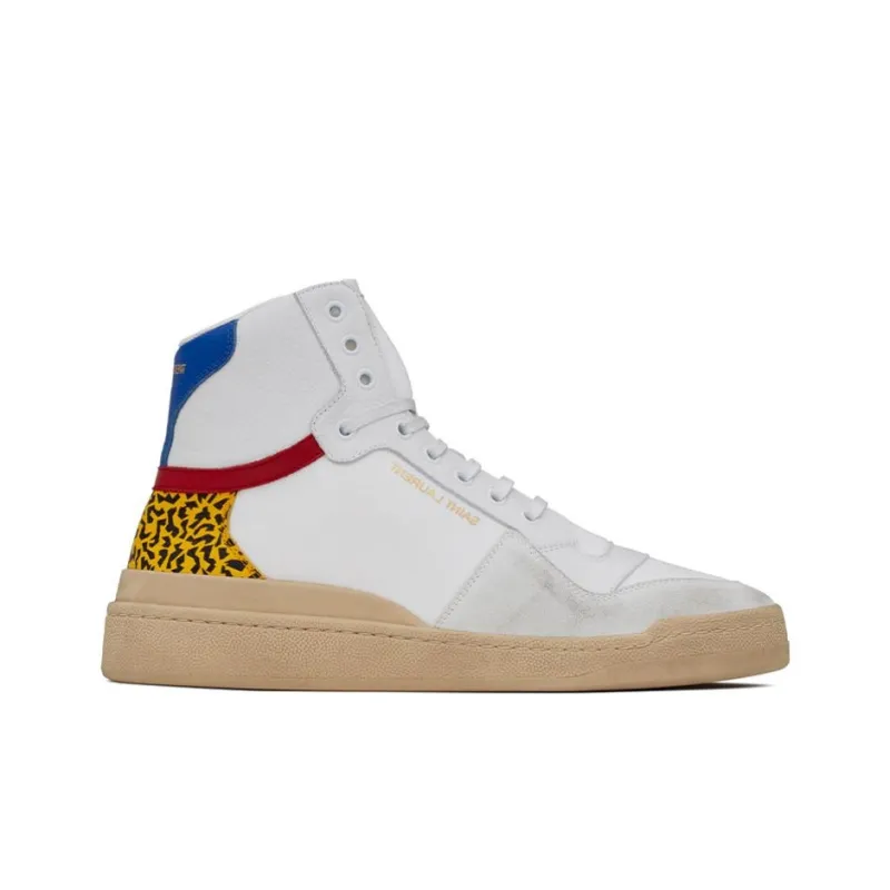 SAINT LAURENT Panelled Mid-top Sneakers-1