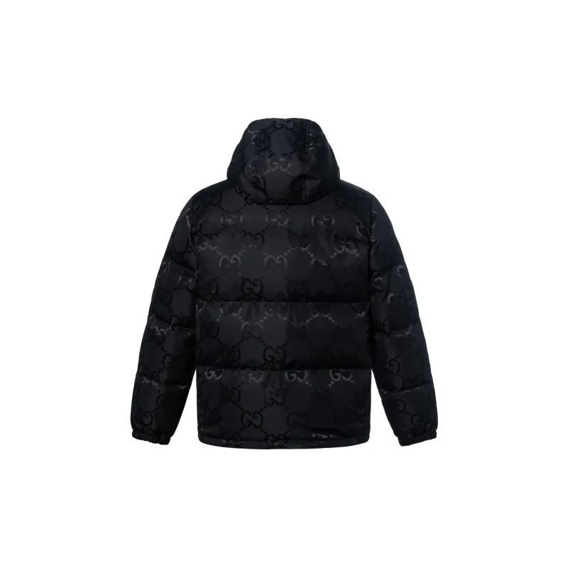 GUCCI Quilted Logo Jacquard Shell Hooded Down Jacket-1
