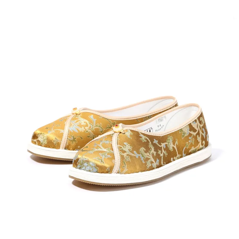 Old Meihua Casual Single Shoes Women's Gold-1