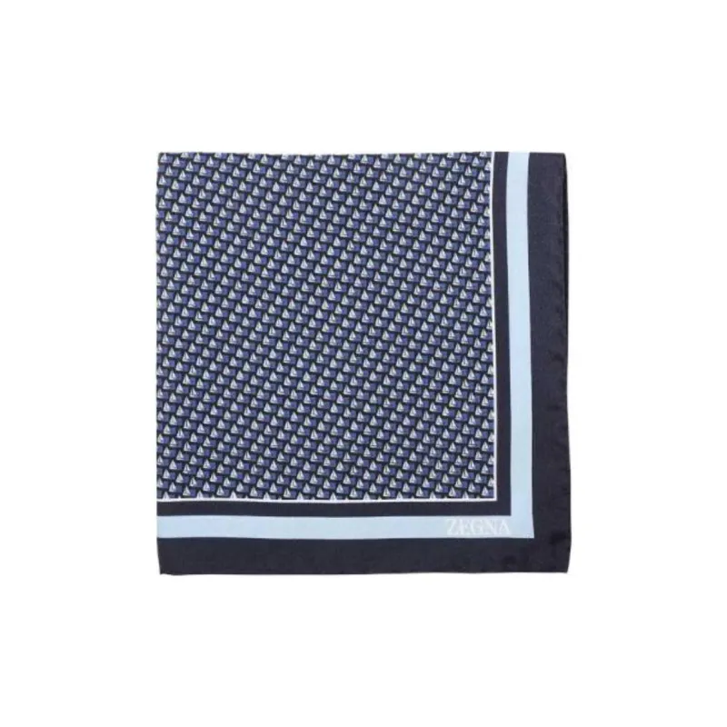 Zzegna Silk Silk Scarves Men's Blue-0