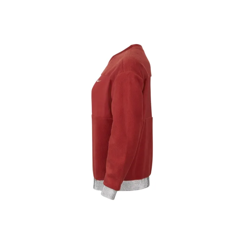 Nike Sweatshirts Women's Fir Wood Red/Metallic Silver-2