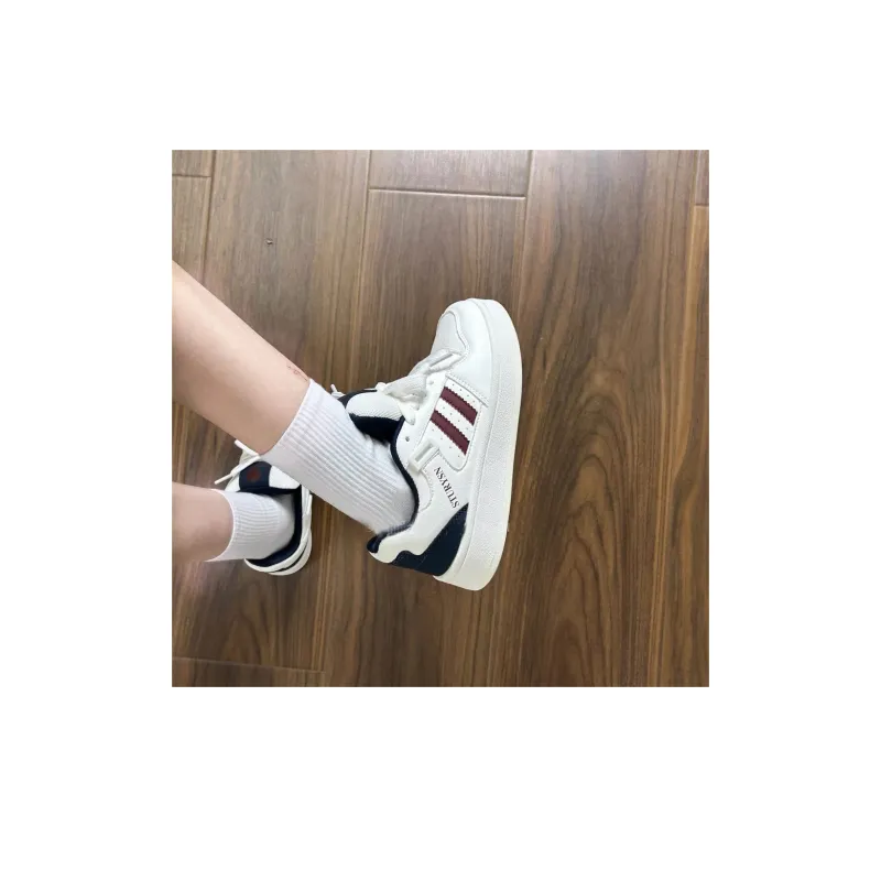 LIANGHUO Anti Slip Wear Resistant Low Top Skateboard Shoes Unisex White Blue Red Box Included-1