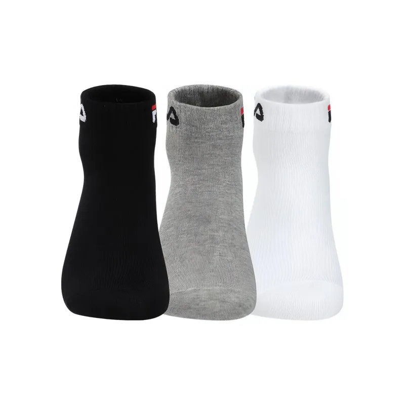 FILA FUSION Ankle Socks Men's 1 Set Of 3 Pairs Dark Black/Light Floral Grey/Standard White-1