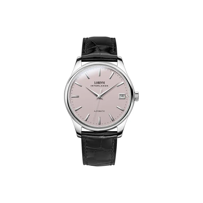LOBINNI L Mechanical Movement Cowhide Strap Watch Women's Watch White Dial-4