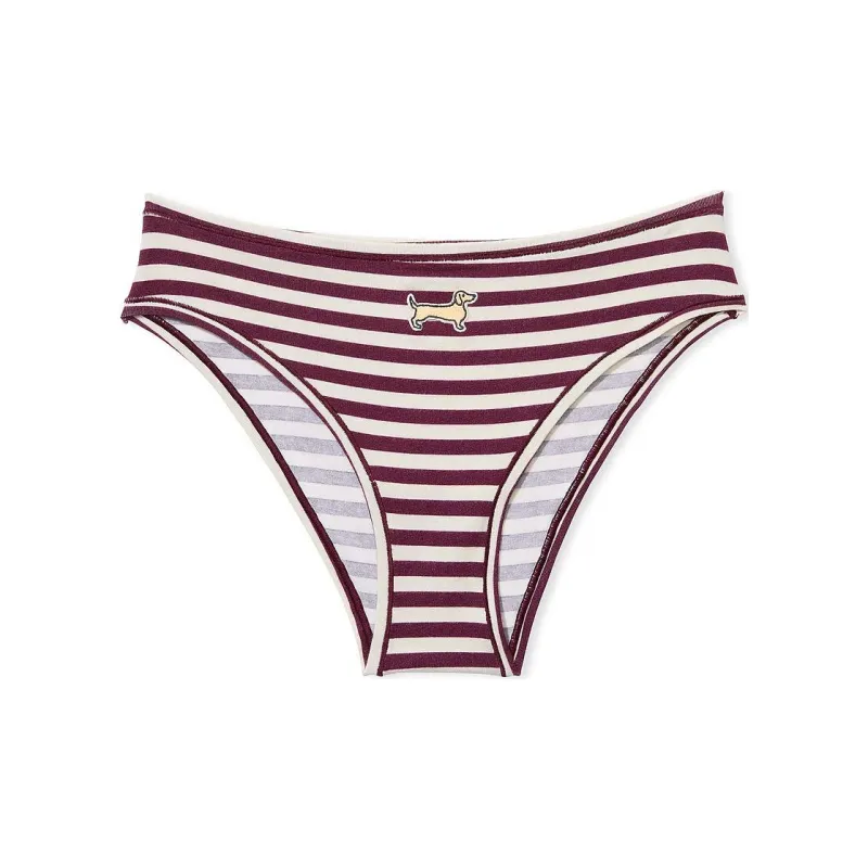 Victoria's Secret PINK Cotton Cheeky Panty / WRSPDG Underpants Women's 1 Pack Red Stripes-0