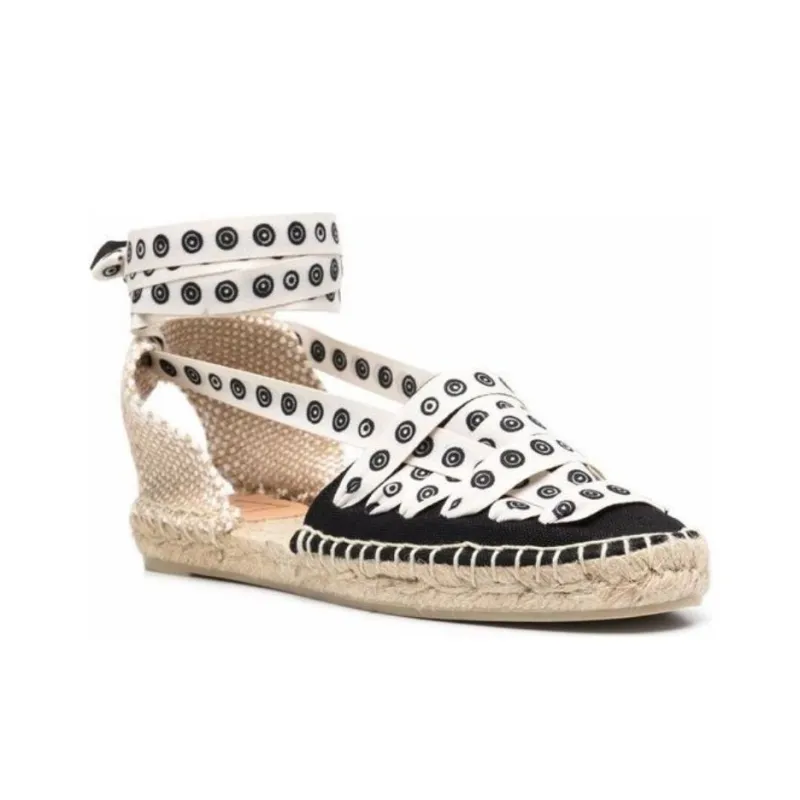 Castañer Casual Single Shoes Women's Black White-2