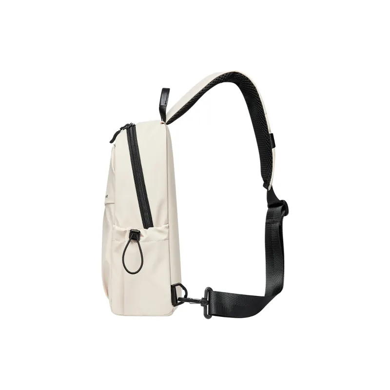 V.NINE Fabric Crossbody Bag Sling Bag Medium Size Unisex Khaki/Obsidian Black-2