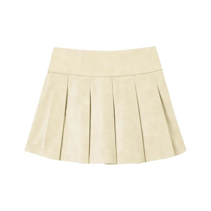 LEDIN Casual Short Skirts Women's Beige Camel-1