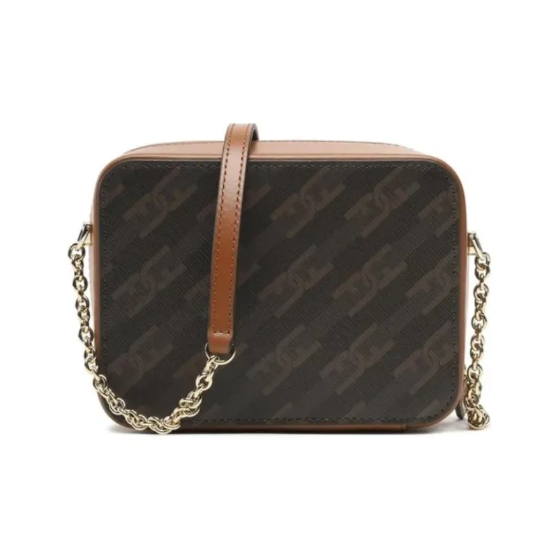 Furla Leather Small Square Camera Bag Shoulder Bag Crossbody Bag Mini Women's Brown-4