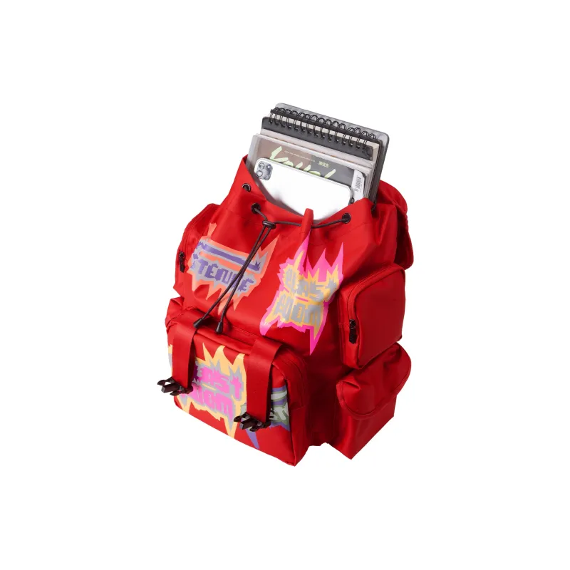 COEXISTENCE Polyester Basketball Backpack Unisex Red-3
