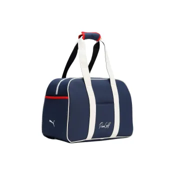 PUMA Synthetic Leather Gym Bag Large Size Unisex Dark Marine Blue & Bright White & Rich Red
