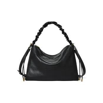 RED DRAGONFLY Cow Leather With Synthetic Leather Crossbody Bag Regular Women's Black