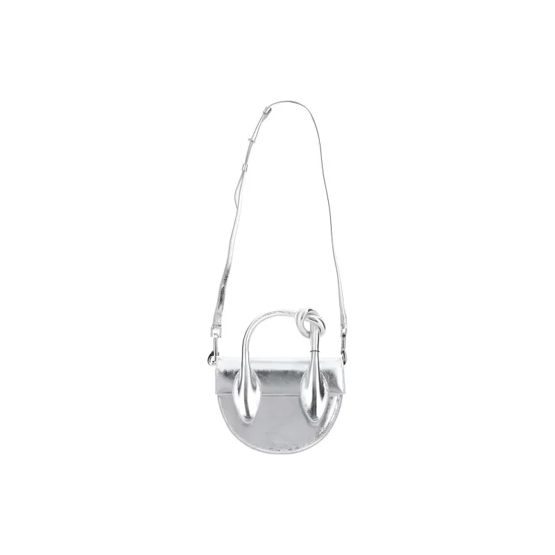 YUZEFI Calfskin Taco Bag, Handbag, Shoulder Bag, Crossbody Bag Mini Women's Silver-2