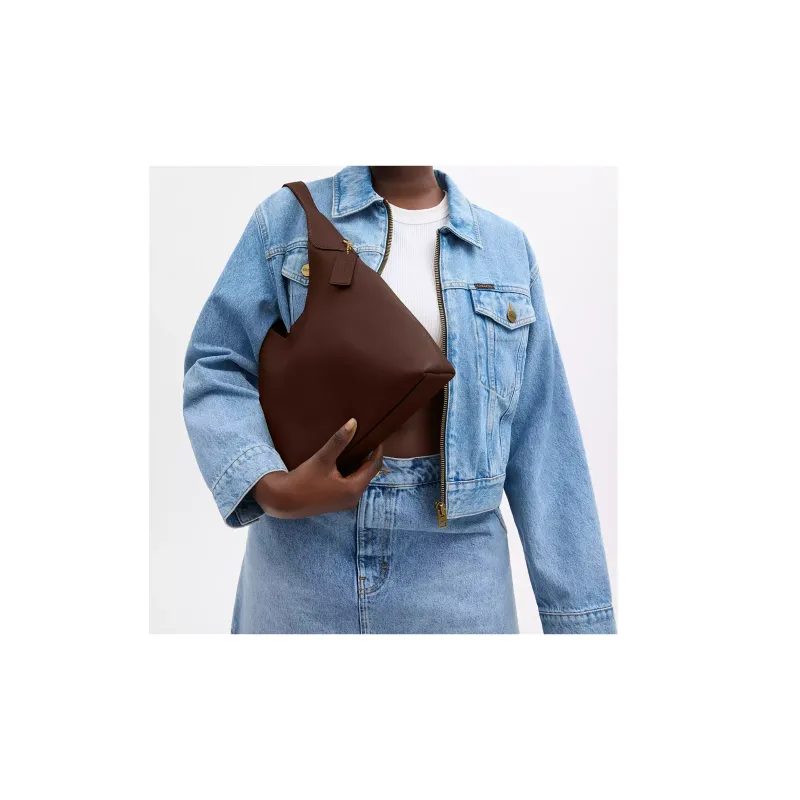 COACH Brooklyn Grain Leather Hobo Bag, Handbag, Shoulder Bag Women's Maple Brown-4