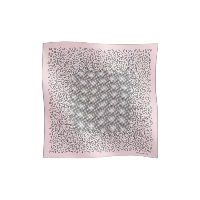 HERMES Vintage Silk Silk Scarves Men's Pink-0
