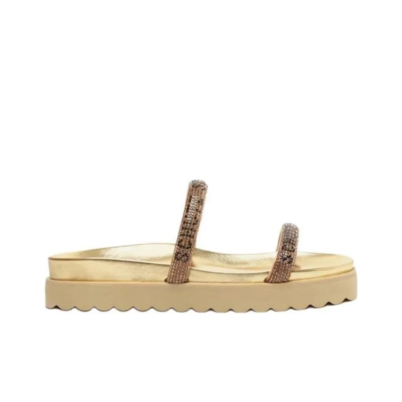 Schutz Slide Slippers 4.3cm Women's Gold-1