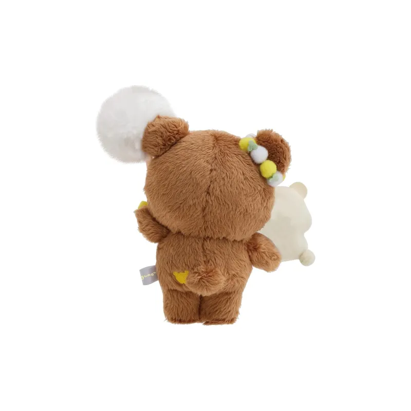 SAN X Brown Bear Rilakkuma, Daisy, And Twin Rabbits, Hanging Bell Dolls Plush Pendant 13cm Height-1