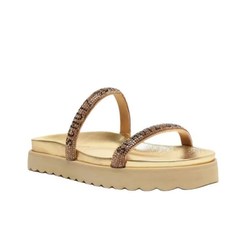 Schutz Slide Slippers 4.3cm Women's Gold-2