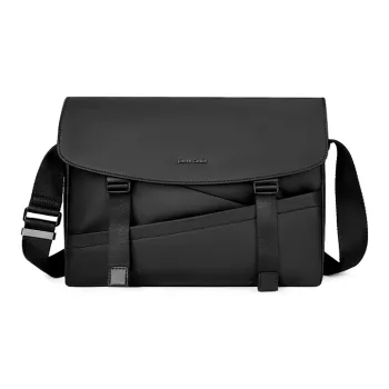 PIERRE CARDIN Water Repellent Casual Versatile Trendy Shoulder Bag, Crossbody Bag Men's Black