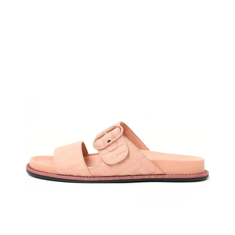 FENDI Rubber Sole Abrasion Resistant Slide Slippers Women's Pink-0