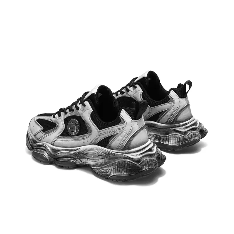 GONGLANGSHIJIA Slip Resistant Low Top Chunky Sneakers Men's-5