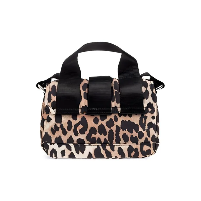 GANNI Leopard Printed Foldover-Top Crossbody Bag-3