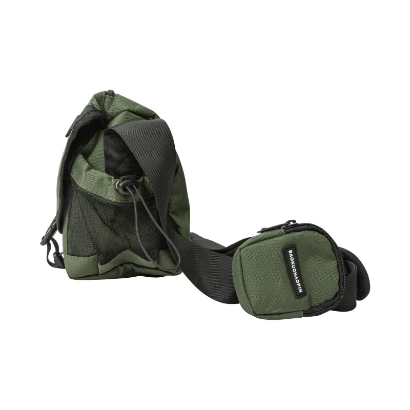 KONADCT Nylon Commute Urban Techwear Crossbody Bag Large Size Unisex Khaki/White/Gray/Army Green-21