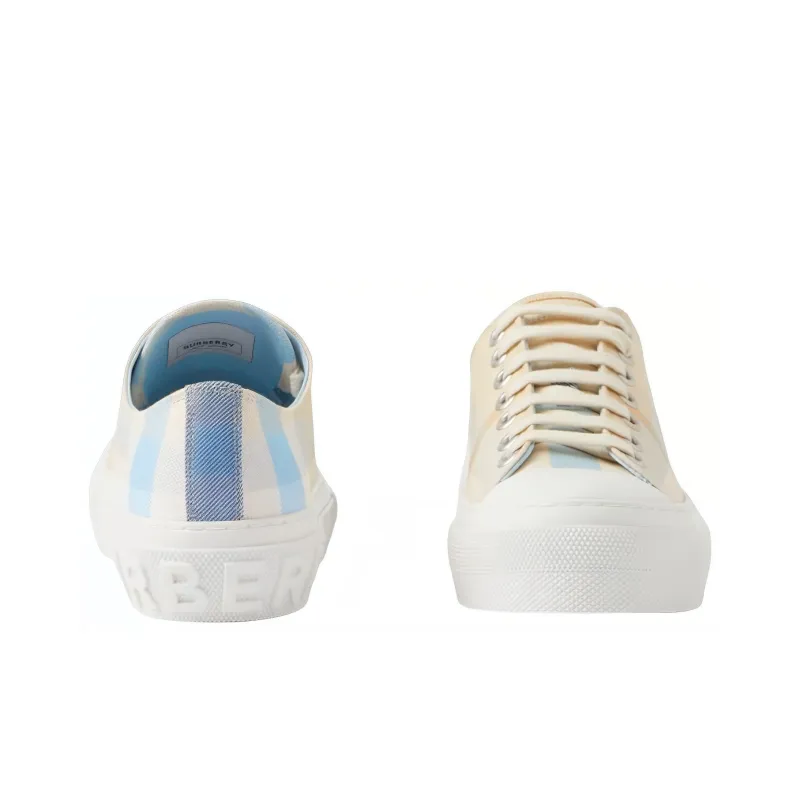 Burberry Vintage Check Cotton Sneaker Soft Blue Chalk Women's-3