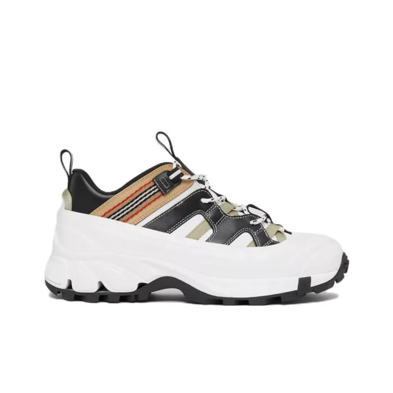 Burberry Arthur Low-Top Casual Shoes Men's White Brown-1