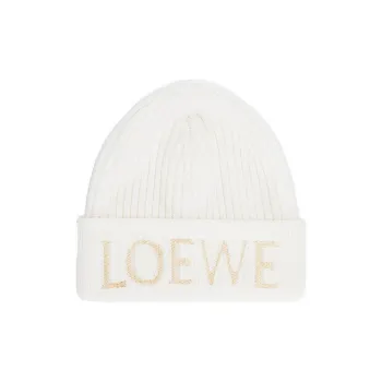 LOEWE Wool Knit Beanies Women's White